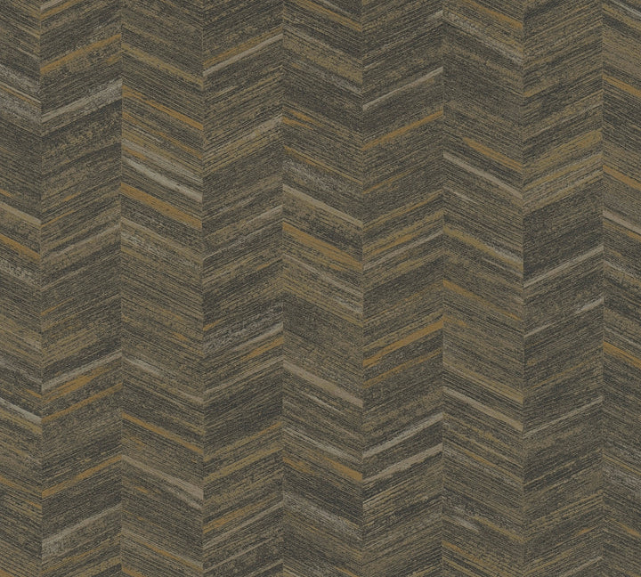 Tatlin Brown Chevron Wallpaper by Advantage Splash Covers about 57.5 square feet 20.9-in by 33-ft long roll Unpasted 12.6 - Fabric Carolina -