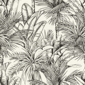 Serra White Palm Wallpaper by Advantage