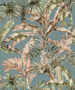 Calle Light Blue Tropical Wallpaper by Advantage