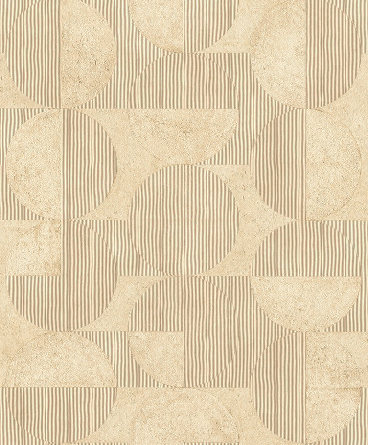 Barcelo Light Brown Circles Wallpaper by Advantage Splash Covers about 57.5 square feet 20.9-in by 33-ft long roll Unpasted 15.7 - Fabric Carolina -
