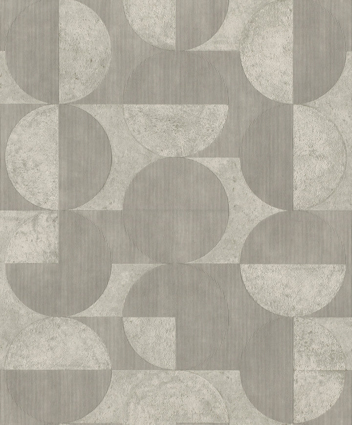 Barcelo Grey Circles Wallpaper by Advantage Splash Covers about 57.5 square feet 20.9-in by 33-ft long roll Unpasted 15.7 - Fabric Carolina -