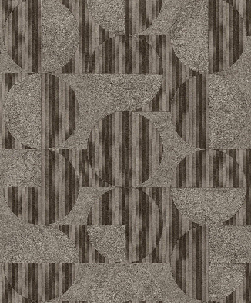 Barcelo Brown Circles Wallpaper by Advantage Splash Covers about 57.5 square feet 20.9-in by 33-ft long roll Unpasted 15.7 - Fabric Carolina -
