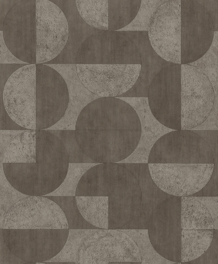 Barcelo Brown Circles Wallpaper by Advantage Splash Covers about 57.5 square feet 20.9-in by 33-ft long roll Unpasted 15.7 - Fabric Carolina -
