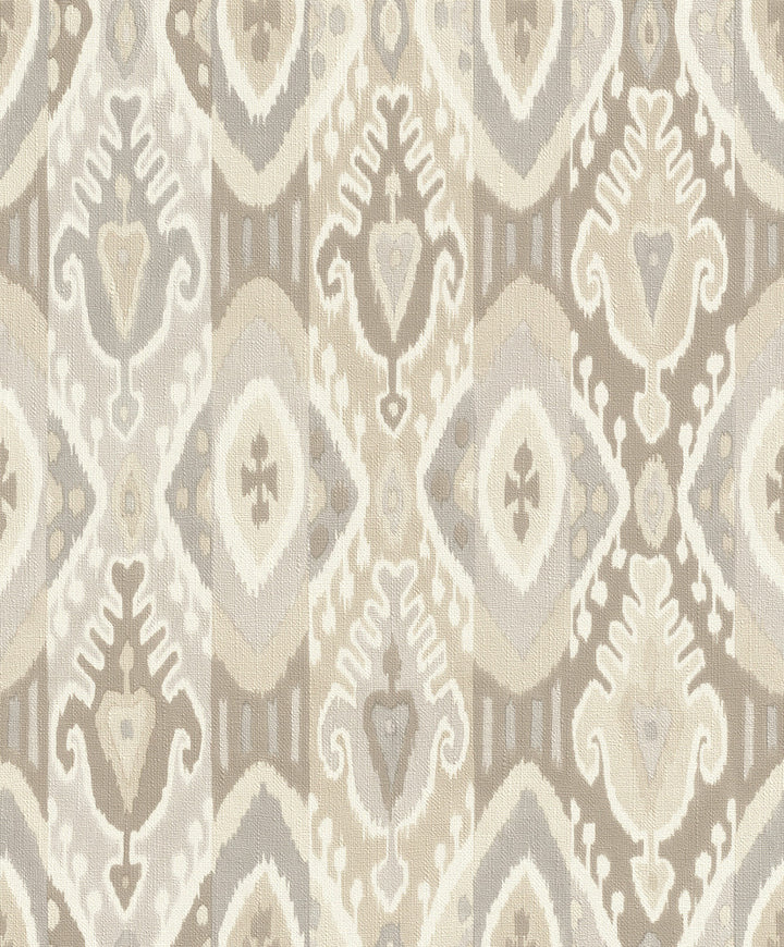 Villon Light Grey Ikat Wallpaper by Advantage Splash Covers about 57.5 square feet 20.9-in by 33-ft long roll Unpasted 25.2 - Fabric Carolina -