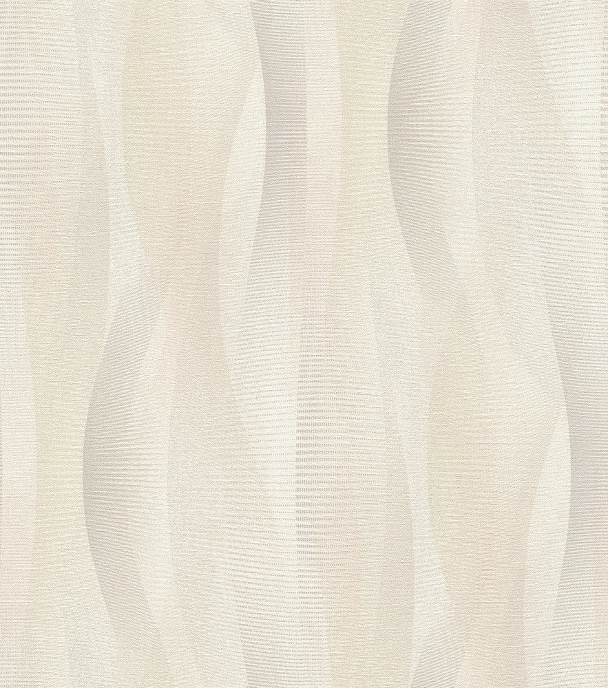 Currin Neutral Wave Wallpaper by Advantage Splash Covers about 57.5 square feet 20.9-in by 33-ft long roll Unpasted 23.6 - Fabric Carolina -