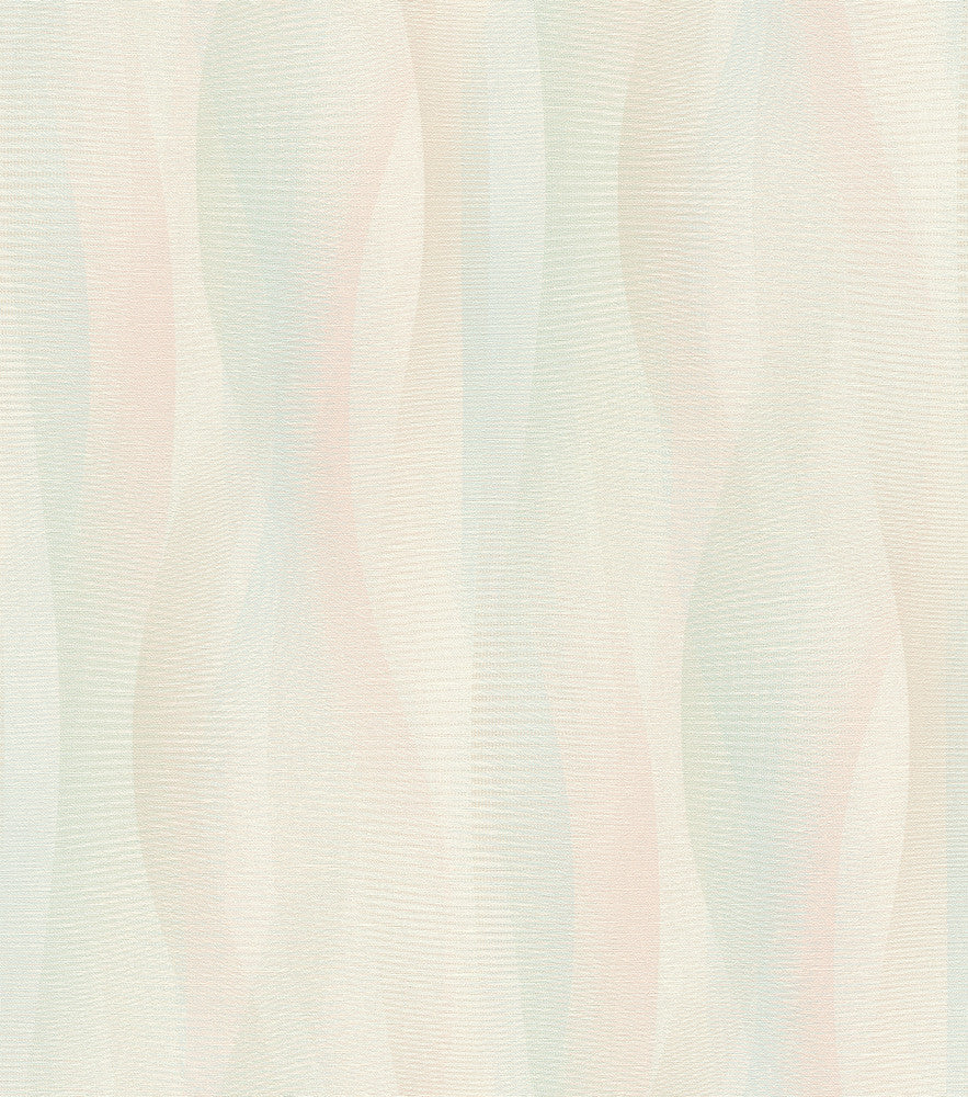 Currin Pastel Wave Wallpaper by Advantage Splash Covers about 57.5 square feet 20.9-in by 33-ft long roll Unpasted 23.6 - Fabric Carolina -