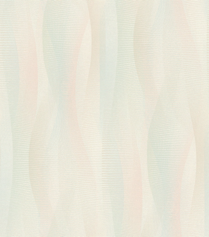 Currin Pastel Wave Wallpaper by Advantage Splash Covers about 57.5 square feet 20.9-in by 33-ft long roll Unpasted 23.6 - Fabric Carolina -