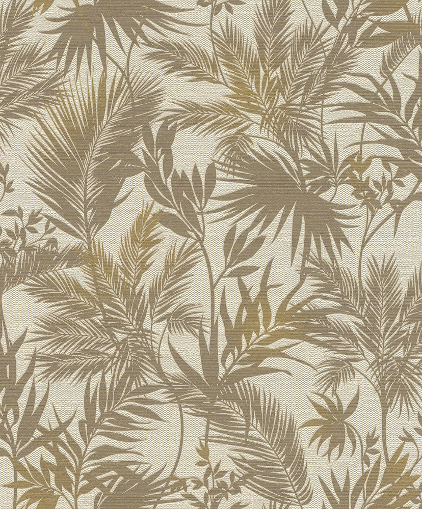 Saura Brown Frond Wallpaper by Advantage Splash Covers about 57.5 square feet 20.9-in by 33-ft long roll Unpasted 12.6 - Fabric Carolina -