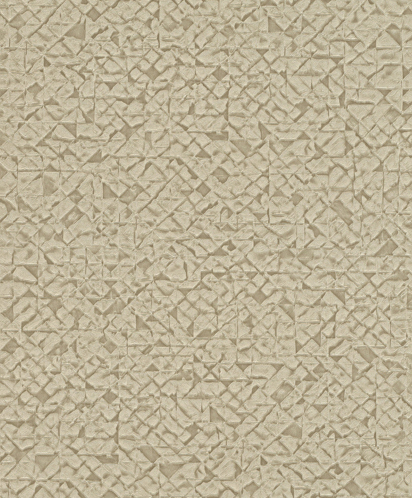 Arbus Beige Geo Wallpaper by Advantage Splash Covers about 57.5 square feet 20.9-in by 33-ft long roll Unpasted 0 - Fabric Carolina -