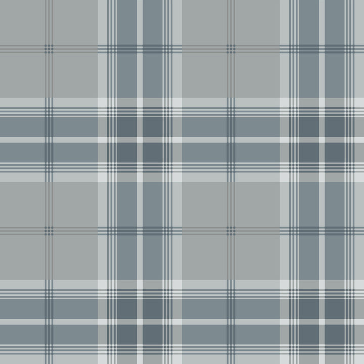 Sala Blue Plaid Wallpaper by Advantage Splash Covers about 57.5 square feet 20.9-in by 33-ft long roll Unpasted 20.9 - Fabric Carolina -