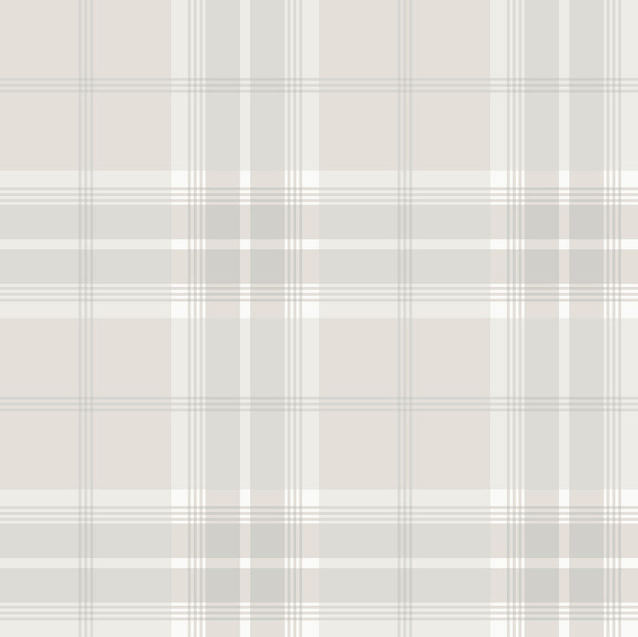 Sala White Plaid Wallpaper by Advantage Splash Covers about 57.5 square feet 20.9-in by 33-ft long roll Unpasted 20.9 - Fabric Carolina -
