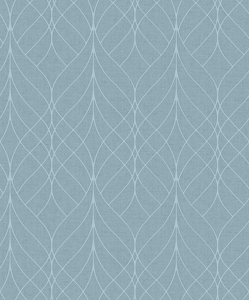 Hartley Blue Geo Wallpaper by Advantage Splash Covers about 57.5 square feet 20.9-in by 33-ft long roll Unpasted 12.6 - Fabric Carolina -