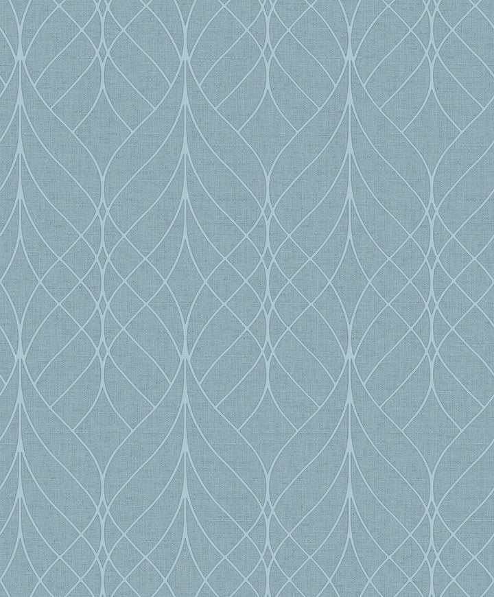 Hartley Blue Geo Wallpaper by Advantage Splash Covers about 57.5 square feet 20.9-in by 33-ft long roll Unpasted 12.6 - Fabric Carolina -