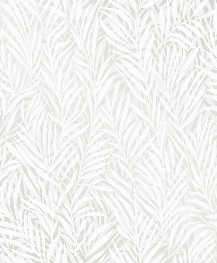 Holzer White Fern Wallpaper by Advantage Splash Covers about 57.5 square feet 20.9-in by 33-ft long roll Unpasted 12.6 - Fabric Carolina -