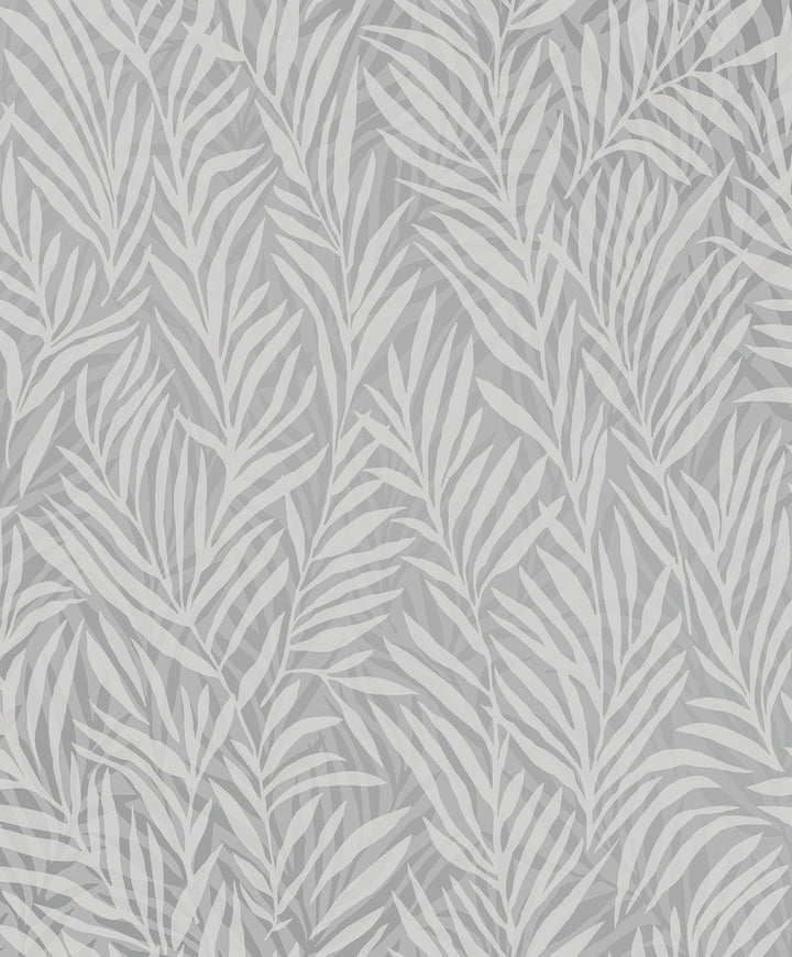 Holzer Grey Fern Wallpaper by Advantage Splash Covers about 57.5 square feet 20.9-in by 33-ft long roll Unpasted 12.6 - Fabric Carolina -