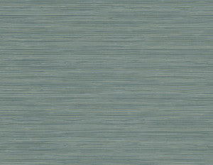 Bondi Teal Grasscloth Texture Wallpaper by Warner
