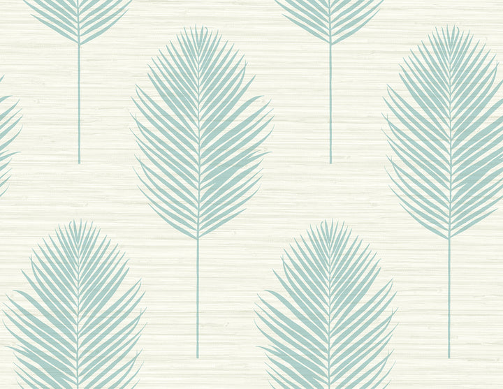 Bali Aqua Fern Wallpaper by A-Street Prints Inlay Covers about 60.8 square feet 27-in by 27-ft long roll Unpasted 20.9 - Fabric Carolina -