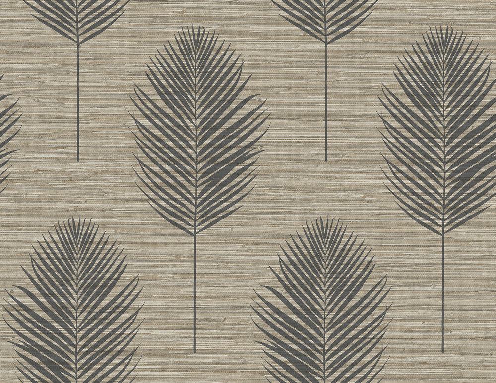 Bali Light Brown Fern Wallpaper by A-Street Prints Inlay Covers about 60.8 square feet 27-in by 27-ft long roll Unpasted 20.9 - Fabric Carolina -