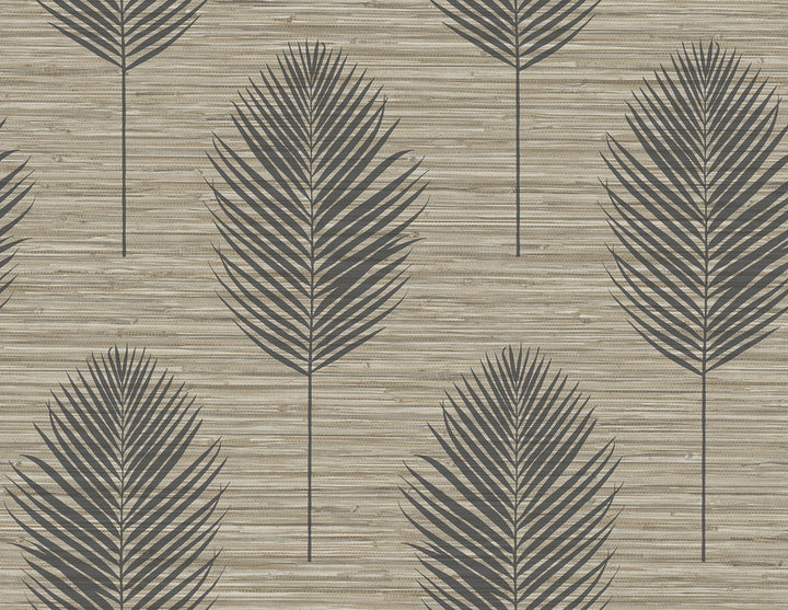Bali Light Brown Fern Wallpaper by A-Street Prints Inlay Covers about 60.8 square feet 27-in by 27-ft long roll Unpasted 20.9 - Fabric Carolina -