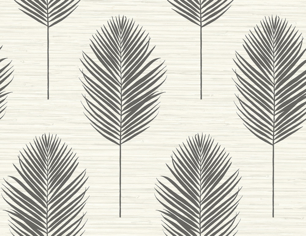 Bali Black Fern Wallpaper by A-Street Prints Inlay Covers about 60.8 square feet 27-in by 27-ft long roll Unpasted 20.9 - Fabric Carolina -