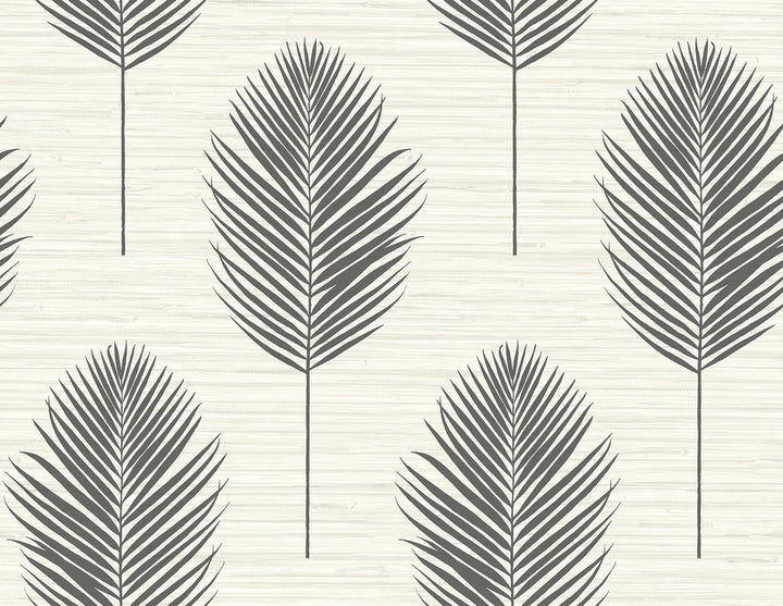 Bali Black Fern Wallpaper by A-Street Prints Inlay Covers about 60.8 square feet 27-in by 27-ft long roll Unpasted 20.9 - Fabric Carolina -