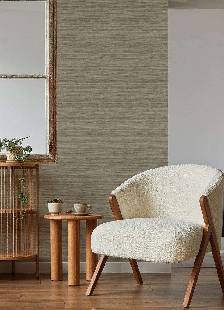 Rushmore Light Brown Faux Grasscloth Wallpaper by A-Street Prints Designer