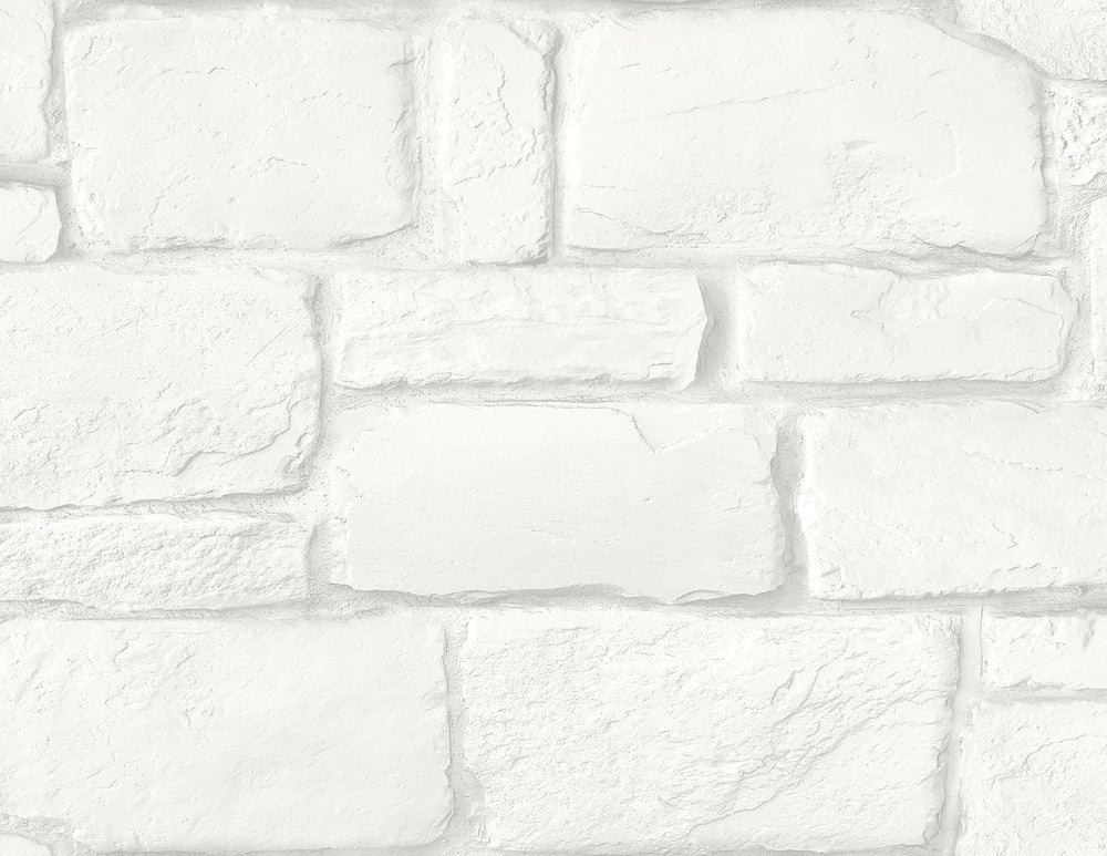 Casablanca White Stone Wallpaper by A-Street Prints Inlay Covers about 60.8 square feet 27-in by 27-ft long roll Unpasted 20.9 - Fabric Carolina -
