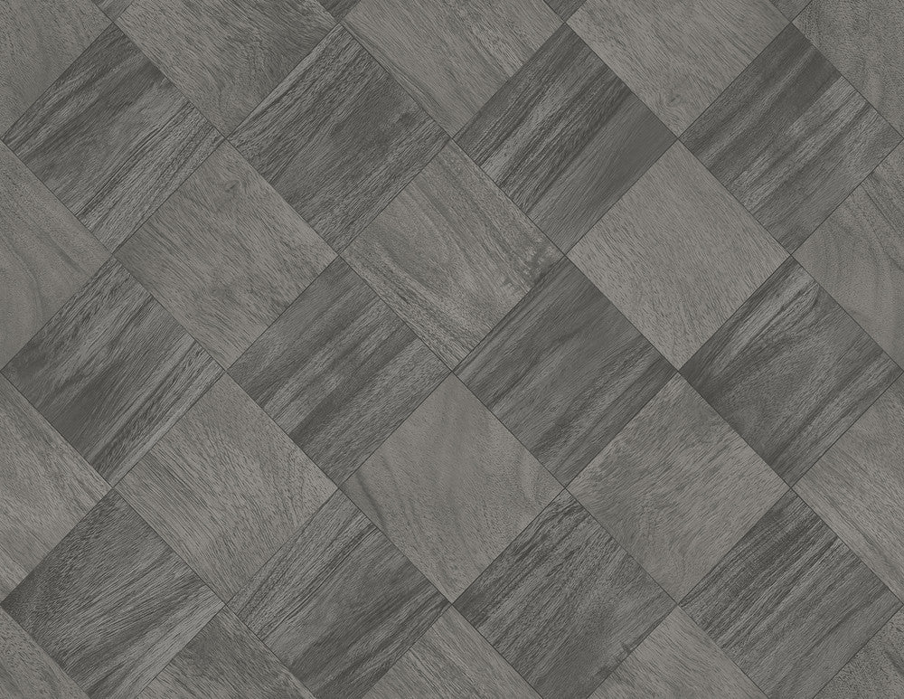 Thriller Black Wood Tile Wallpaper by A-Street Prints Inlay Covers about 60.8 square feet 27-in by 27-ft long roll Unpasted 20.9 - Fabric Carolina -