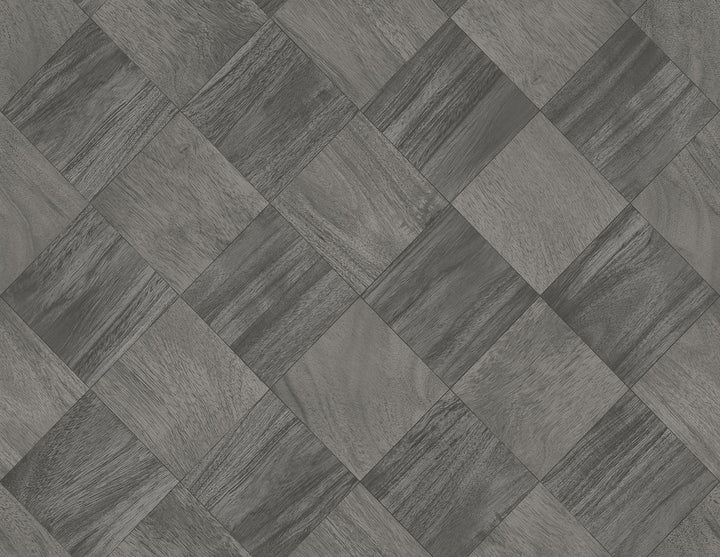 Thriller Black Wood Tile Wallpaper by A-Street Prints Inlay Covers about 60.8 square feet 27-in by 27-ft long roll Unpasted 20.9 - Fabric Carolina -