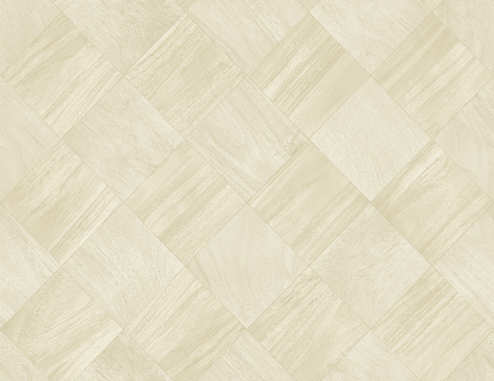 Thriller Cream Wood Tile Wallpaper by A-Street Prints Inlay Covers about 60.8 square feet 27-in by 27-ft long roll Unpasted 20.9 - Fabric Carolina -