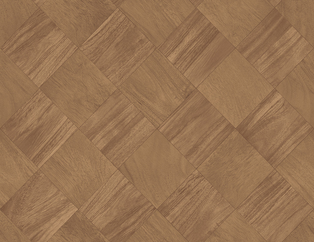 Thriller Chestnut Wood Tile Wallpaper by A-Street Prints Inlay Covers about 60.8 square feet 27-in by 27-ft long roll Unpasted 20.9 - Fabric Carolina -