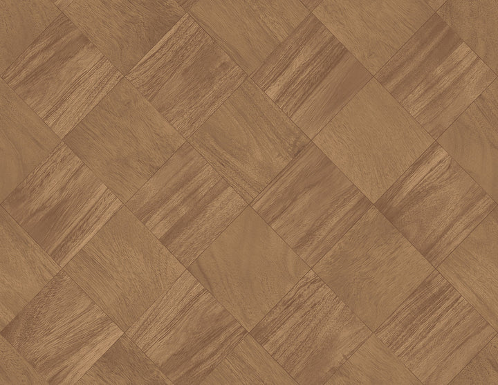 Thriller Chestnut Wood Tile Wallpaper by A-Street Prints Inlay Covers about 60.8 square feet 27-in by 27-ft long roll Unpasted 20.9 - Fabric Carolina -