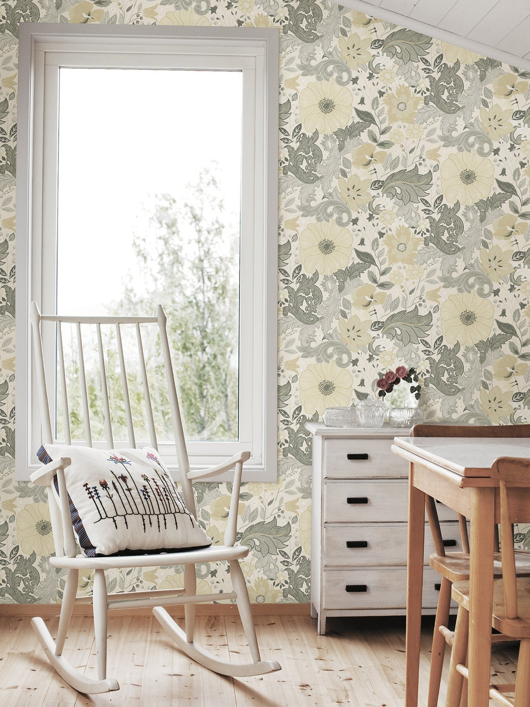 Victoria Pastel Floral Nouveau Wallpaper by A-Street Prints Designer