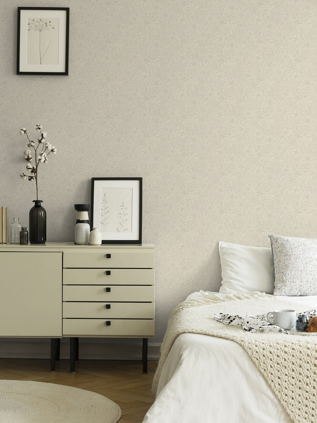 Wilma White Block Print Wallpaper by A-Street Prints Designer
