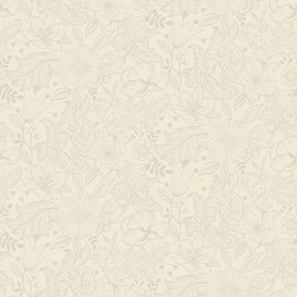 Wilma White Block Print Wallpaper by A-Street Prints Annelie Covers about 57.5 square feet 20.9-in by 33-ft long roll Unpasted 10.4 - Fabric Carolina -