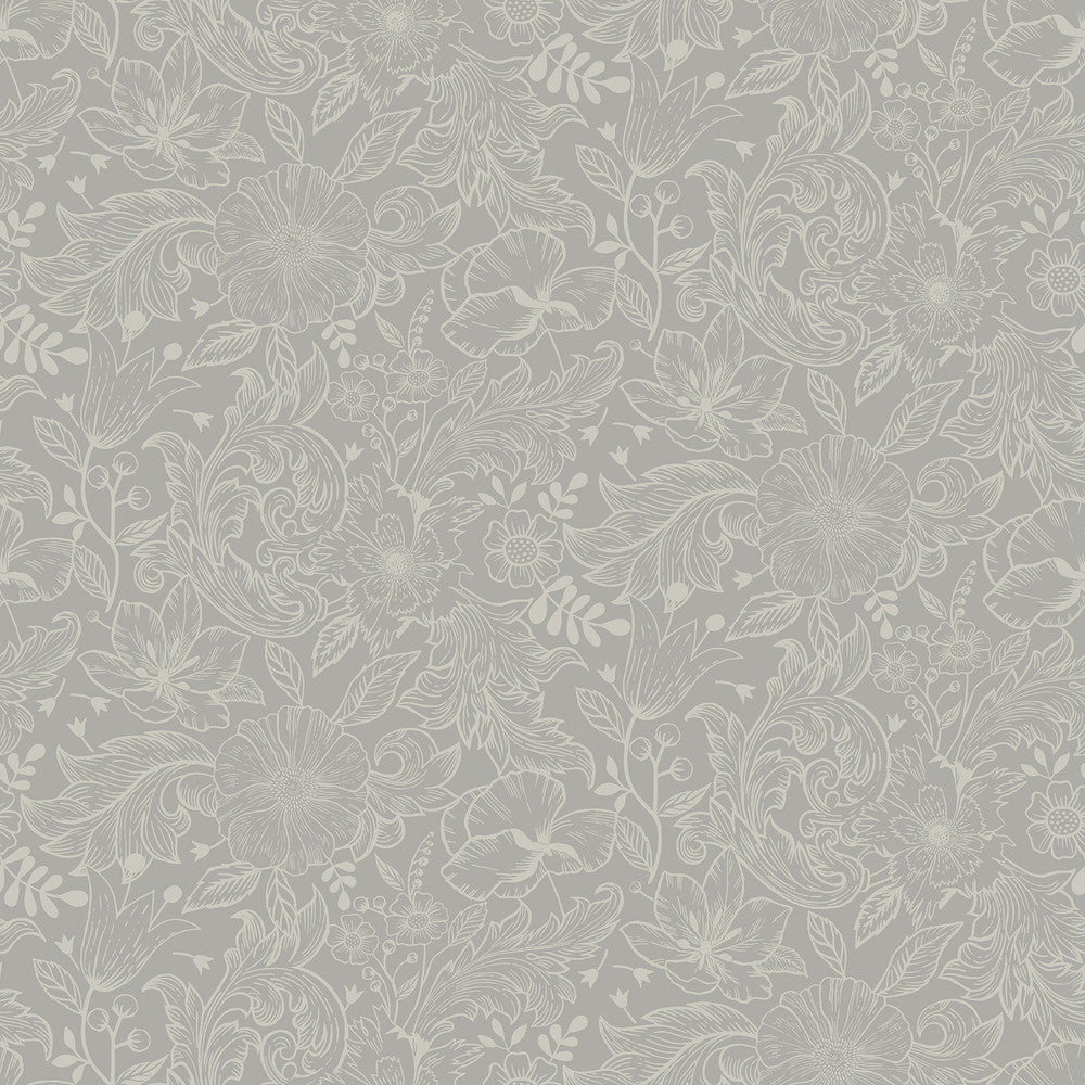 Wilma Grey Block Print Wallpaper by A-Street Prints Annelie Covers about 57.5 square feet 20.9-in by 33-ft long roll Unpasted 10.4 - Fabric Carolina -