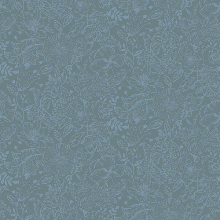 Wilma Blue Block Print Wallpaper by A-Street Prints Annelie Covers about 57.5 square feet 20.9-in by 33-ft long roll Unpasted 10.4 - Fabric Carolina -
