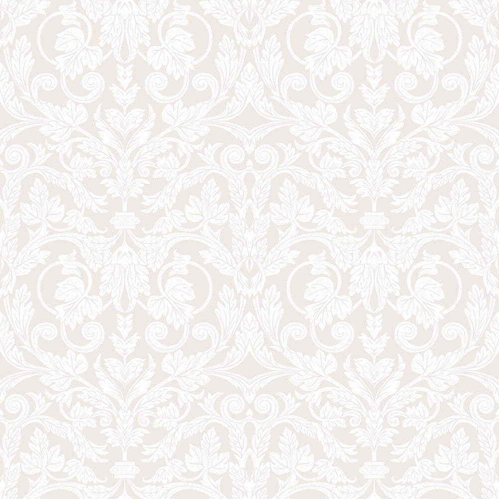 Rosali Cream Scroll Damask Wallpaper by A-Street Prints Annelie Covers about 57.5 square feet 20.9-in by 33-ft long roll Unpasted 10.4 - Fabric Carolina -
