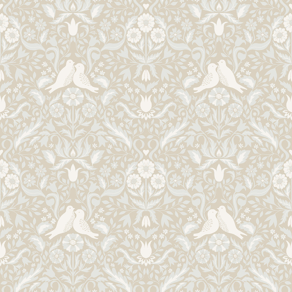 Niki Beige Country Kitsch Wallpaper by A-Street Prints Annelie Covers about 57.5 square feet 20.9-in by 33-ft long roll Unpasted 10.4 - Fabric Carolina -