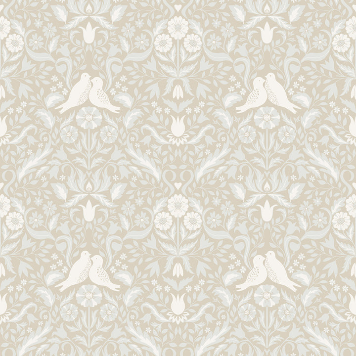 Niki Beige Country Kitsch Wallpaper by A-Street Prints Annelie Covers about 57.5 square feet 20.9-in by 33-ft long roll Unpasted 10.4 - Fabric Carolina -
