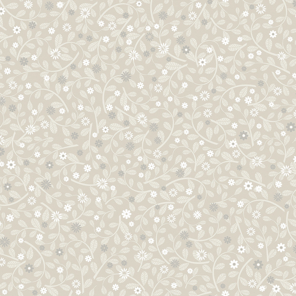 Hummelvik Light Grey Daisy Trail Wallpaper by A-Street Prints Annelie Covers about 57.5 square feet 20.9-in by 33-ft long roll Unpasted 20.9 - Fabric Carolina -
