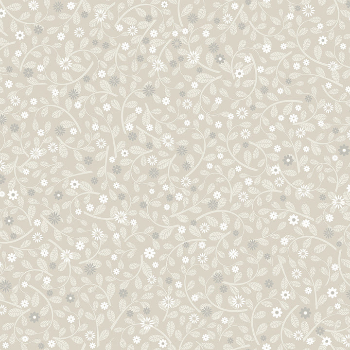 Hummelvik Light Grey Daisy Trail Wallpaper by A-Street Prints Annelie Covers about 57.5 square feet 20.9-in by 33-ft long roll Unpasted 20.9 - Fabric Carolina -