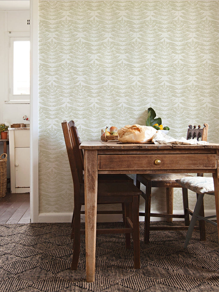 Akira Taupe Leaf Wallpaper by A-Street Prints Designer