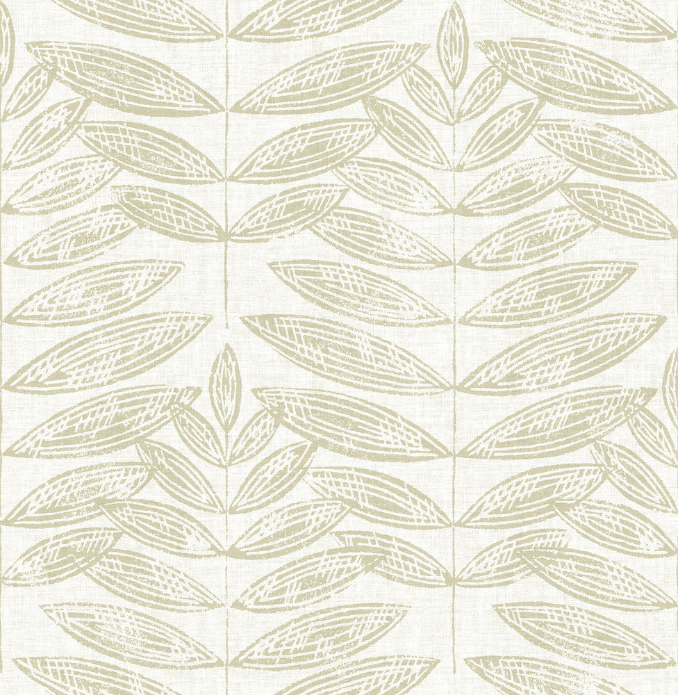 Akira Taupe Leaf Wallpaper by A-Street Prints Annelie Covers about 56.4 square feet 20.5-in by 33-ft long roll Unpasted 20.9 - Fabric Carolina -
