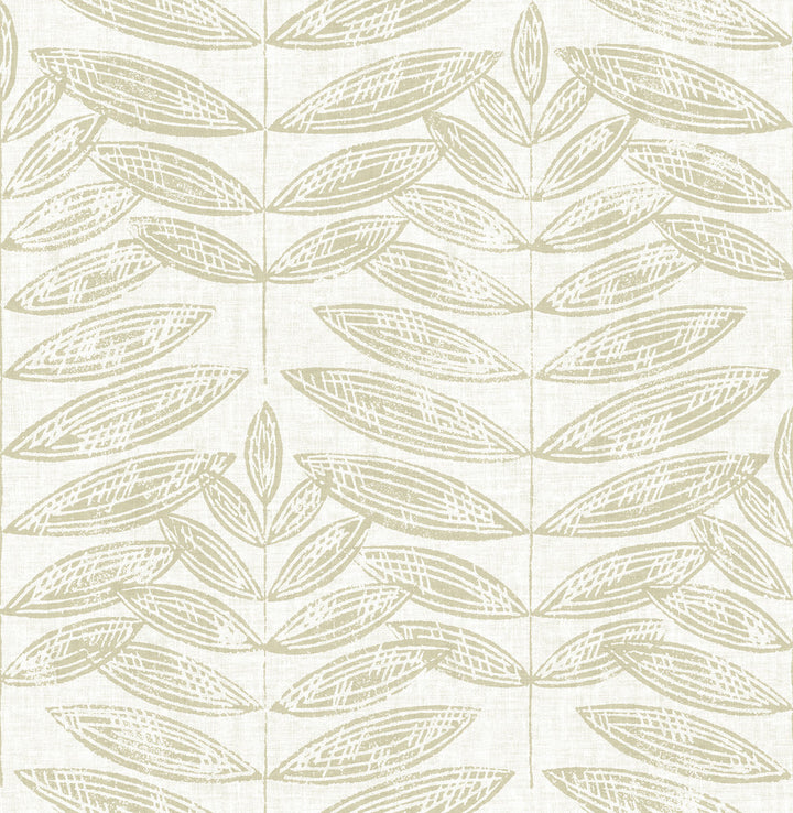 Akira Taupe Leaf Wallpaper by A-Street Prints Annelie Covers about 56.4 square feet 20.5-in by 33-ft long roll Unpasted 20.9 - Fabric Carolina -