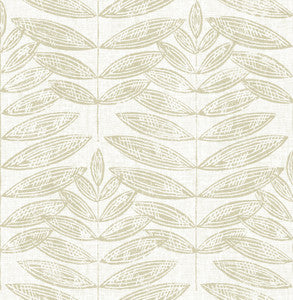 Akira Taupe Leaf Wallpaper by A-Street Prints