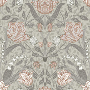 Filippa Grey Tulip Wallpaper by A-Street Prints