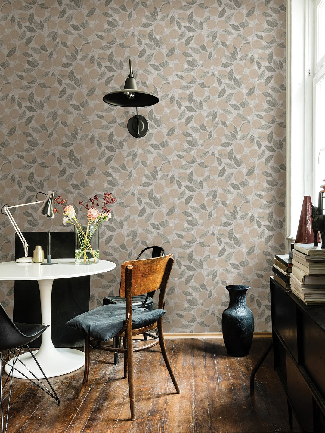Lemona Grey Fruit Tree Wallpaper by A-Street Prints Designer