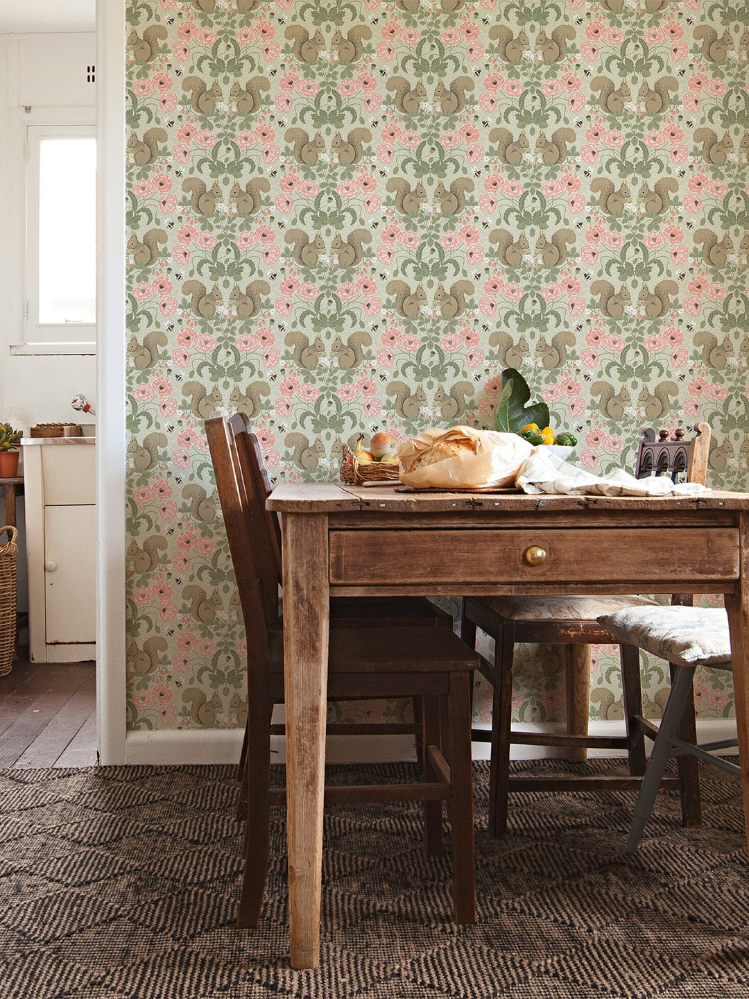 Kurre Pink Woodland Damask Wallpaper by A-Street Prints Designer