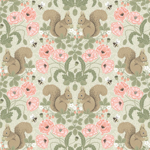 Kurre Pink Woodland Damask Wallpaper by A-Street Prints